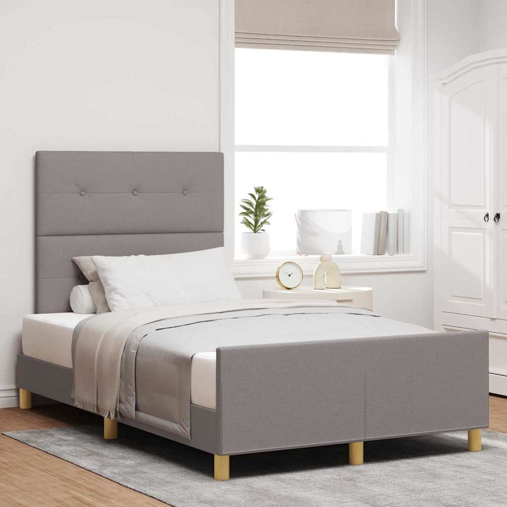 Bedframe met hoofdeinde Taupe 120 x 190 cm Stof – afbeelding 1