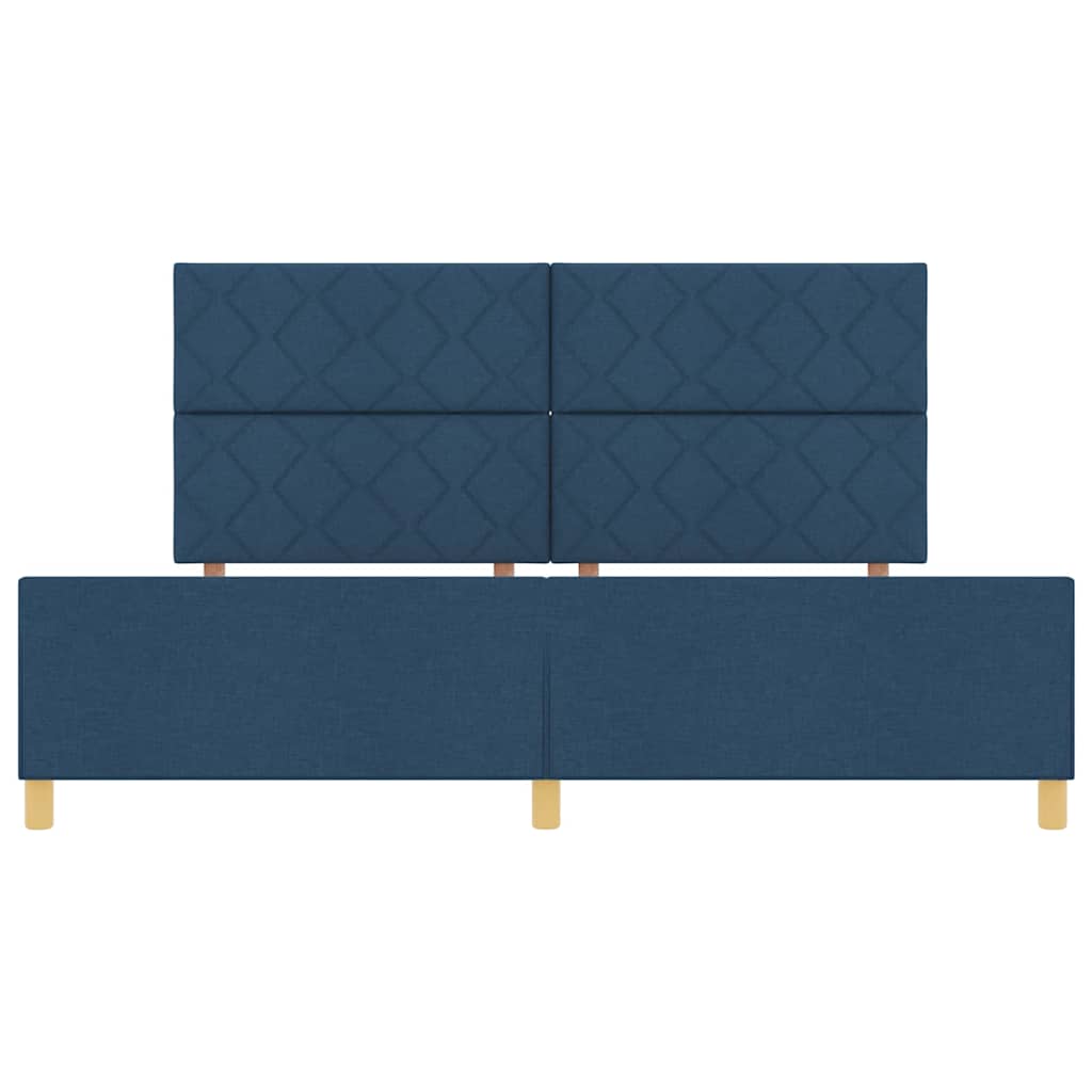 Bedframe met hoofdeinde Blauw 200 x 200 cm Stof – afbeelding 7