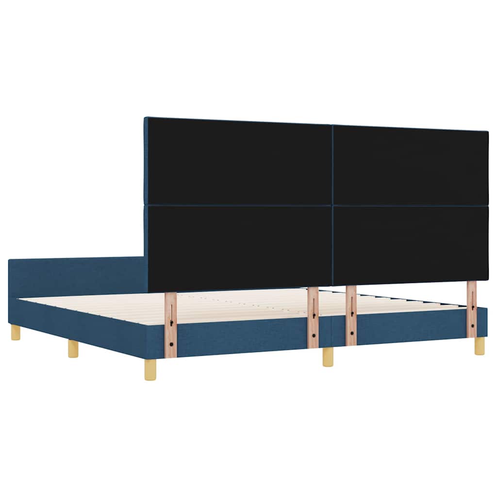Bedframe met hoofdeinde Blauw 200 x 200 cm Stof – afbeelding 9