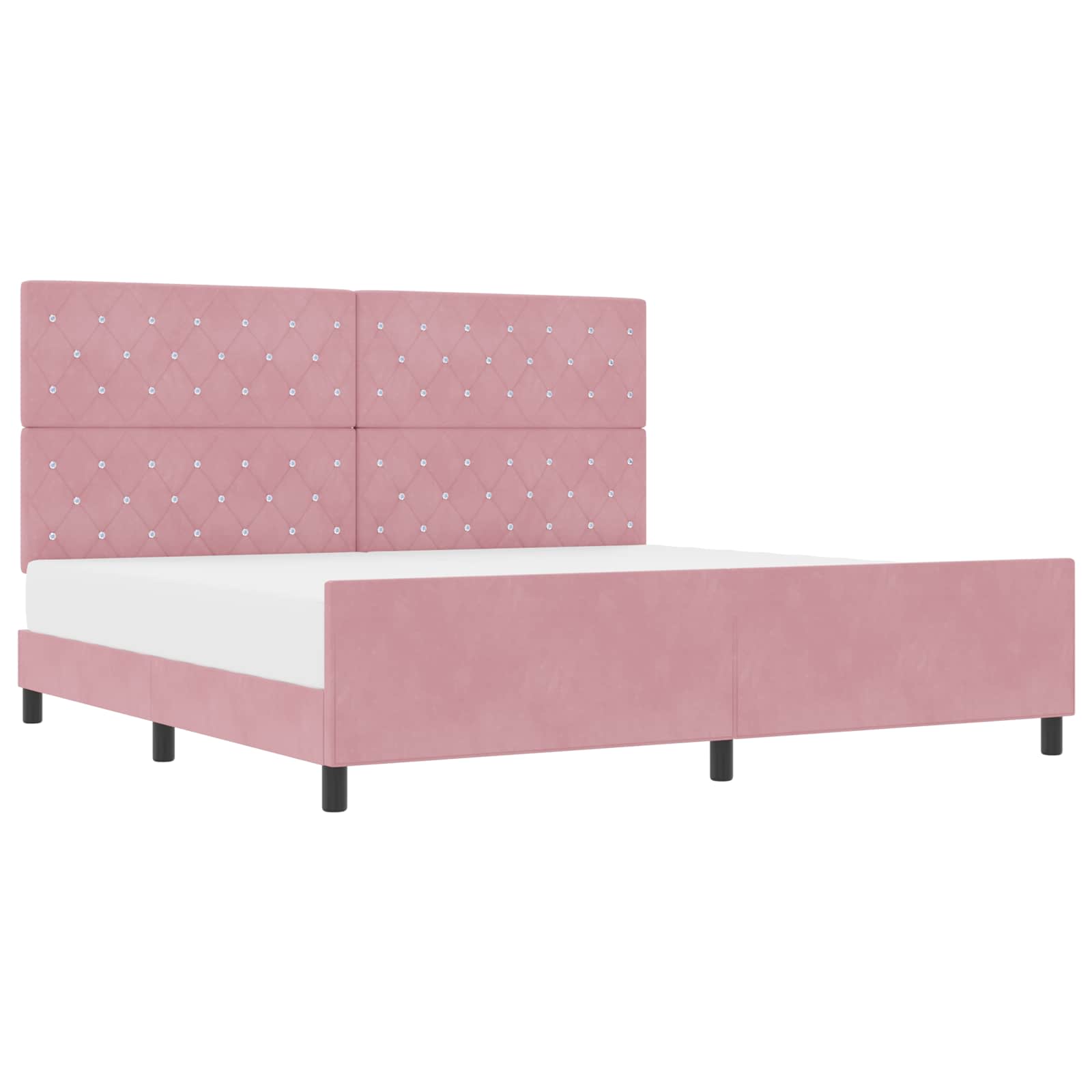 Boxspringbed met hoofdeinde Roze 200 x 200 cm Fluweel – afbeelding 2