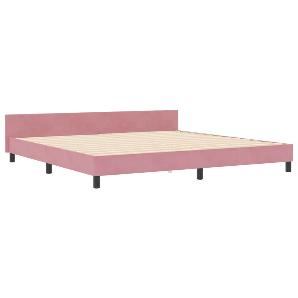 Boxspringbed met hoofdeinde Roze 200 x 200 cm Fluweel – afbeelding 4