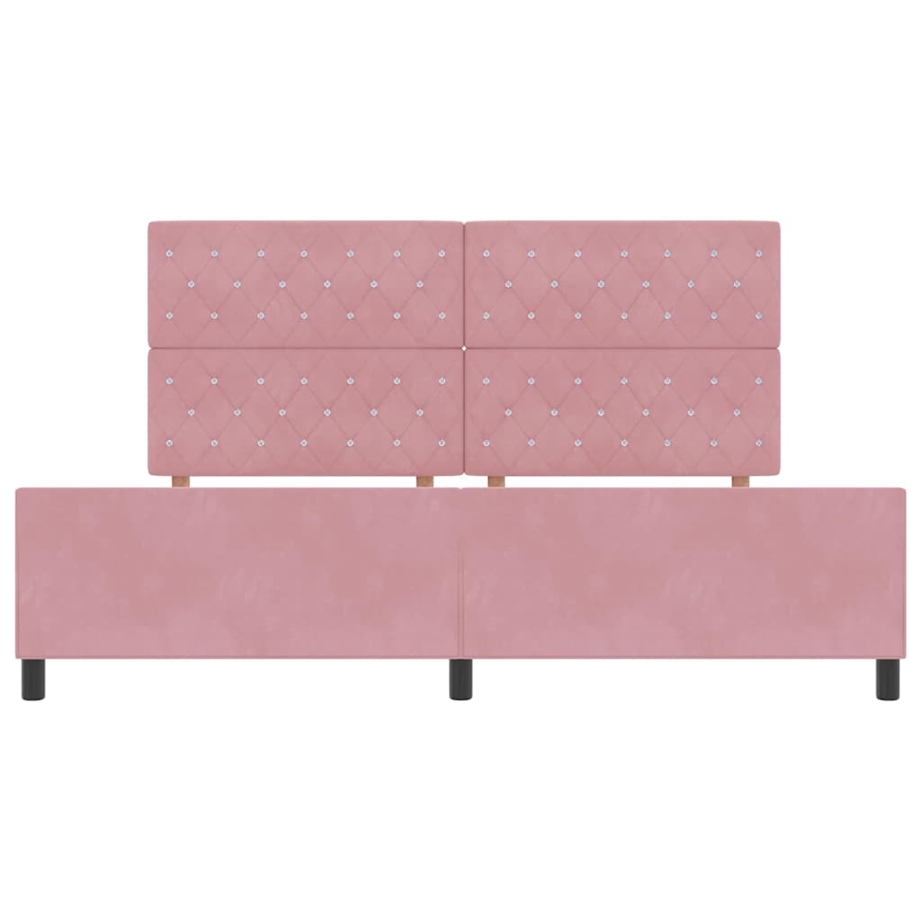 Boxspringbed met hoofdeinde Roze 200 x 200 cm Fluweel – afbeelding 7