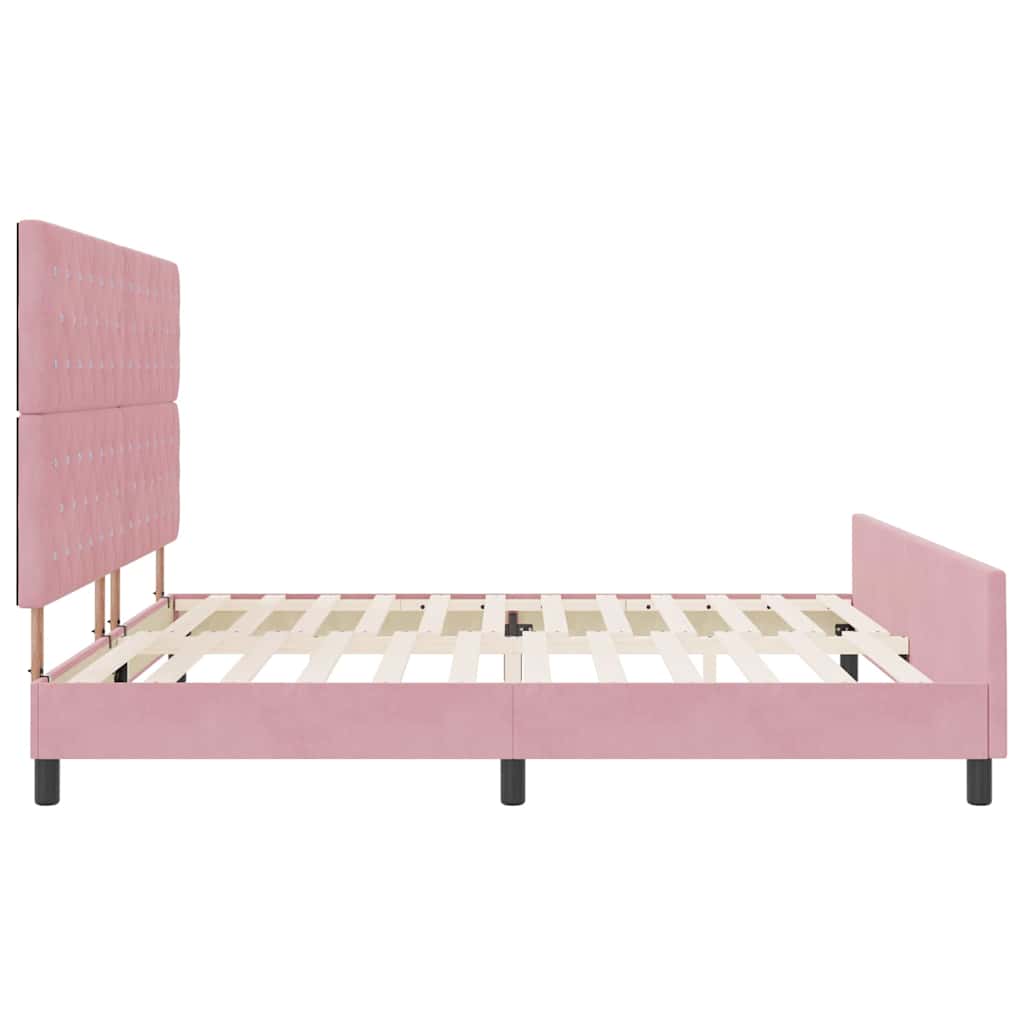 Boxspringbed met hoofdeinde Roze 200 x 200 cm Fluweel – afbeelding 8