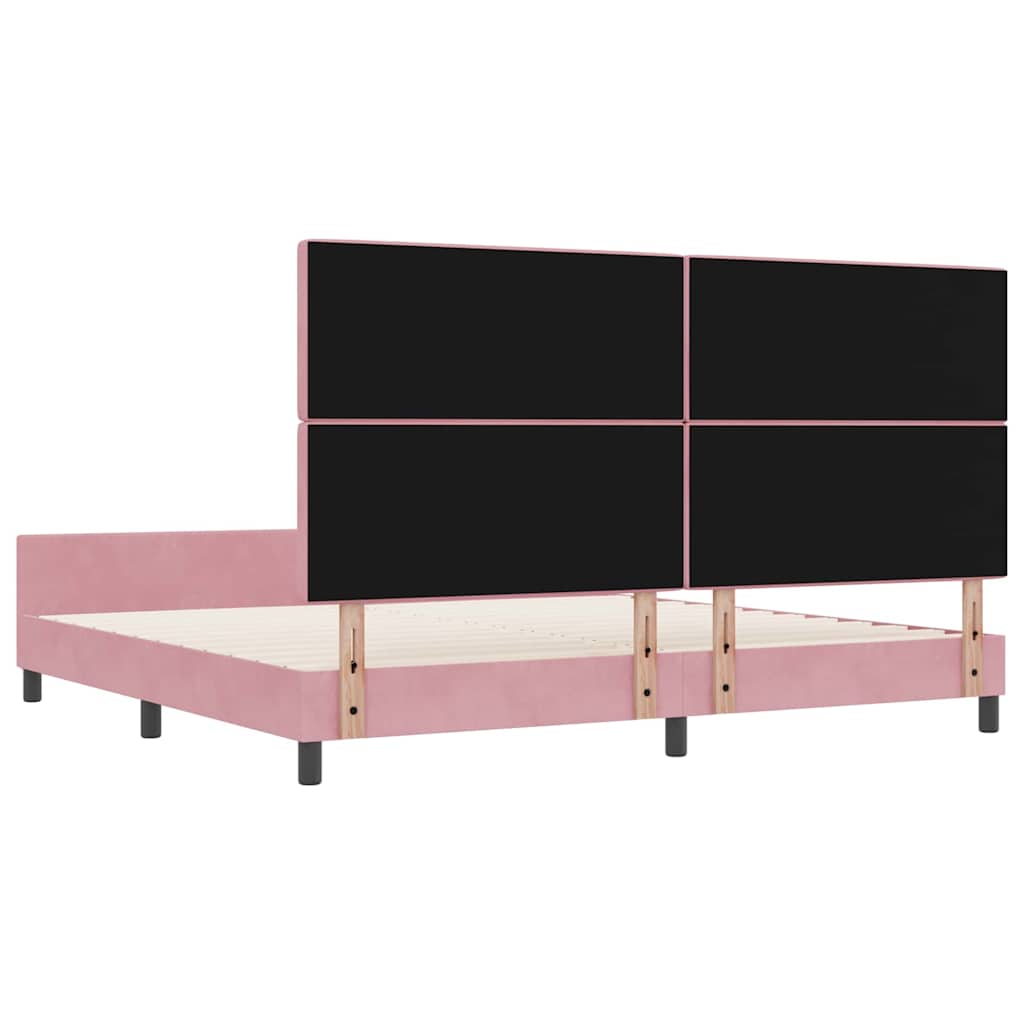 Boxspringbed met hoofdeinde Roze 200 x 200 cm Fluweel – afbeelding 9