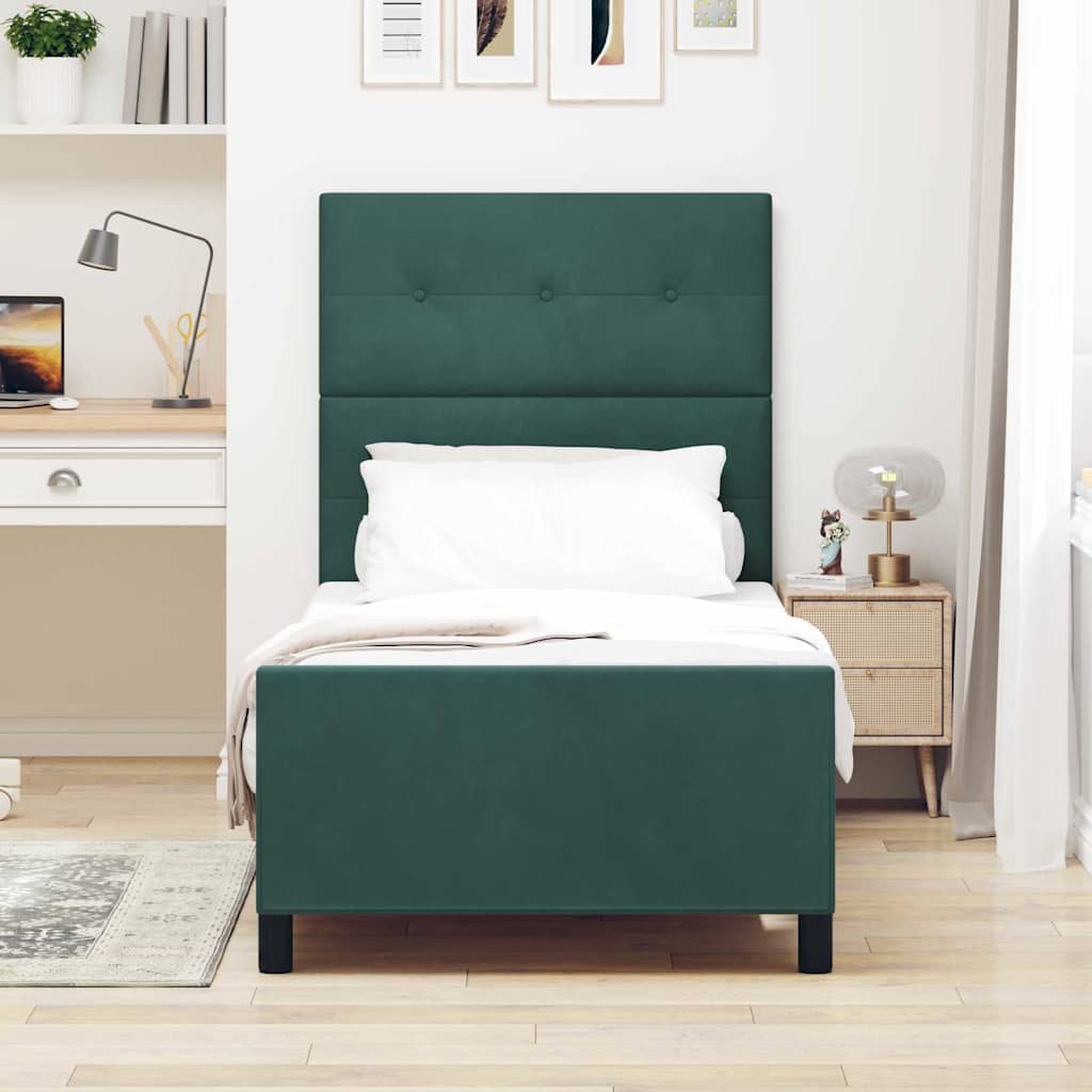 Boxspringbed met hoofdeinde Donkergroen 80 x 200 cm Fluweel – afbeelding 3