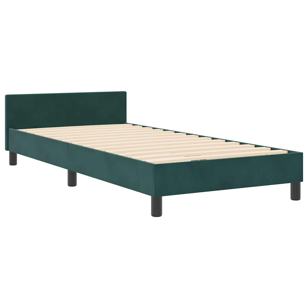 Boxspringbed met hoofdeinde Donkergroen 80 x 200 cm Fluweel – afbeelding 4
