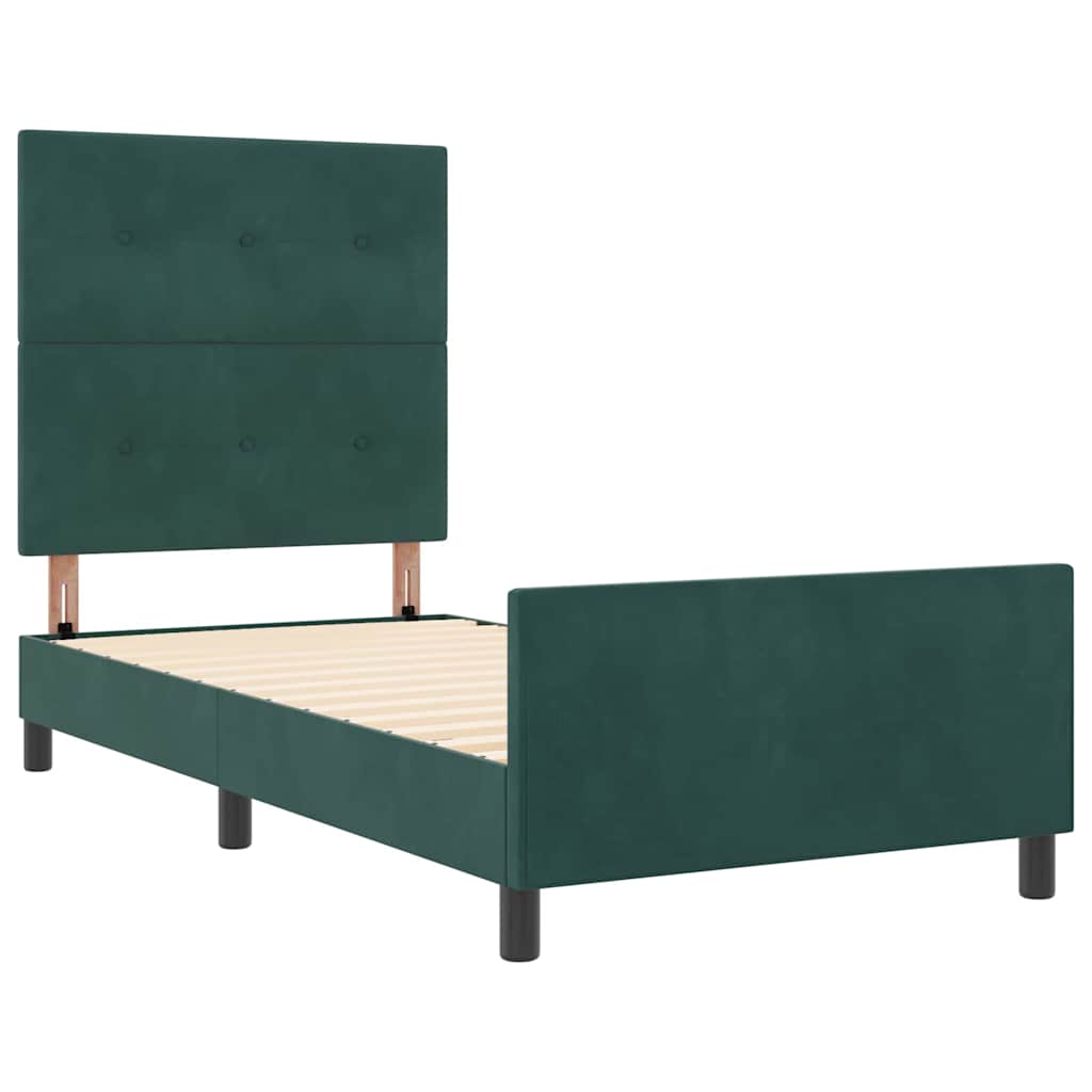 Boxspringbed met hoofdeinde Donkergroen 80 x 200 cm Fluweel – afbeelding 5
