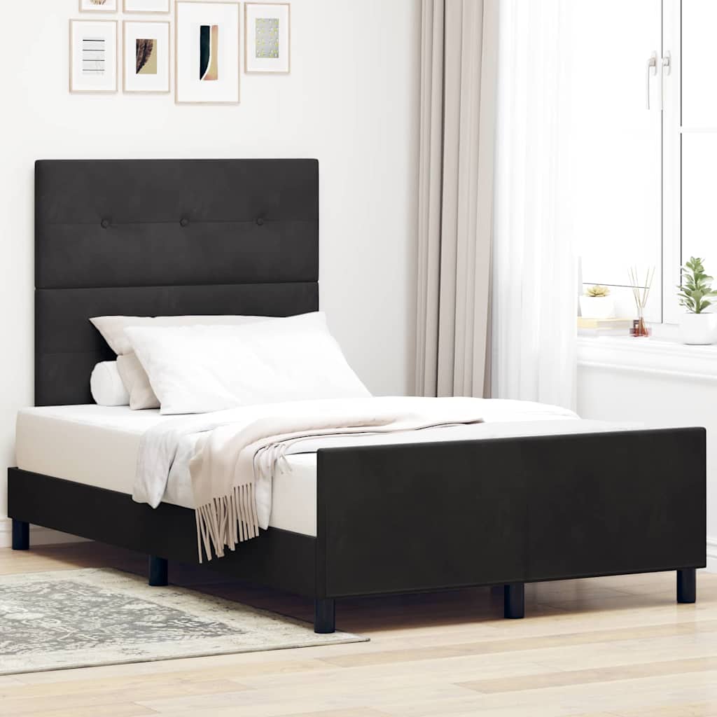 Boxspringbed met hoofdeinde Zwart 120 x 200 cm Fluweel – afbeelding 1