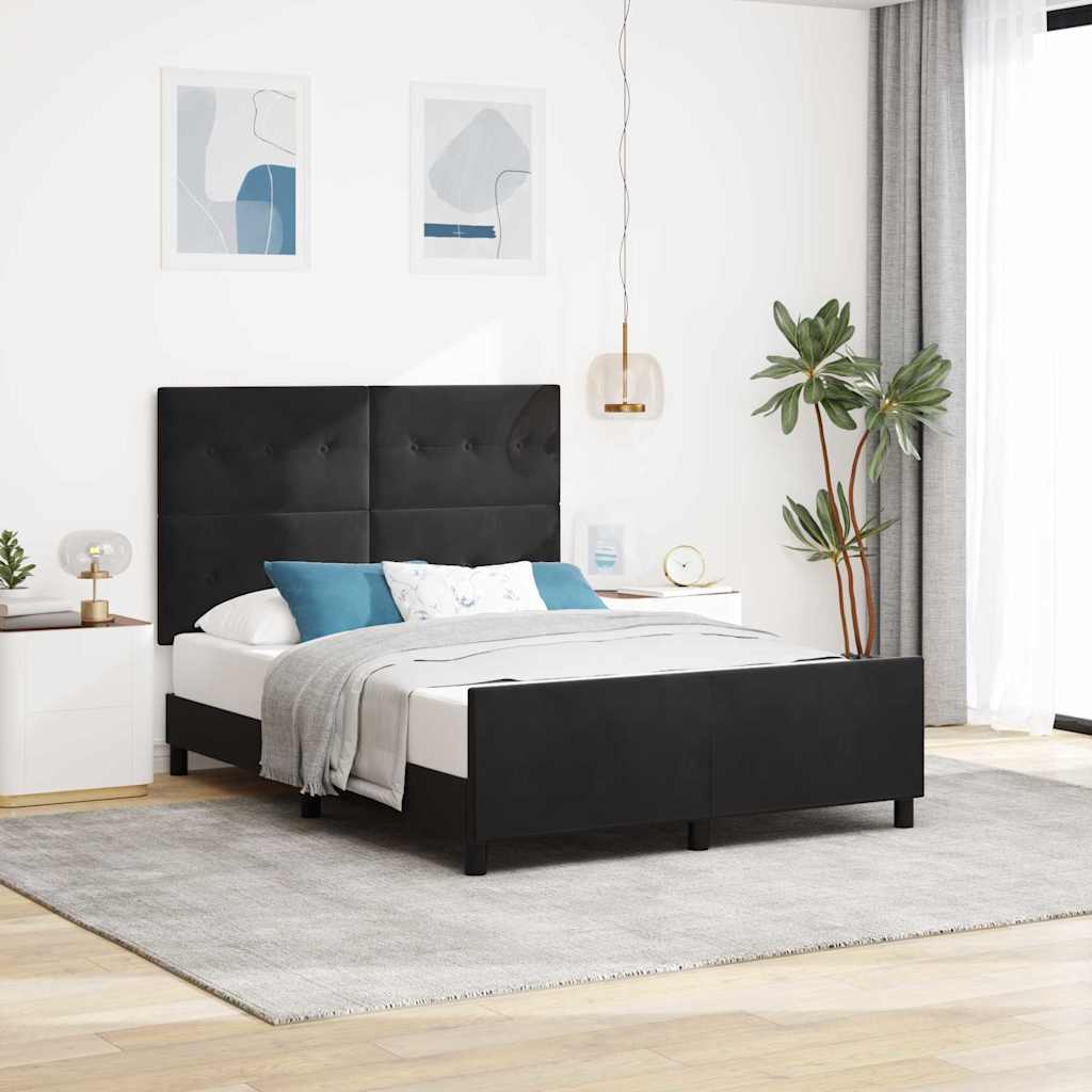 Boxspringbed met hoofdeinde Zwart 160 x 200 cm Fluweel – afbeelding 1