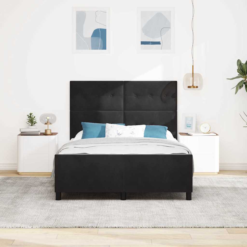 Boxspringbed met hoofdeinde Zwart 160 x 200 cm Fluweel – afbeelding 3