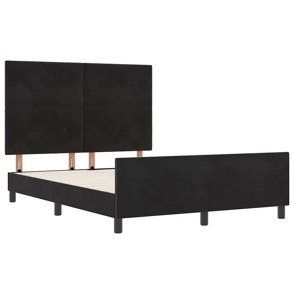 Boxspringbed met hoofdeinde Zwart 160 x 200 cm Fluweel – afbeelding 5