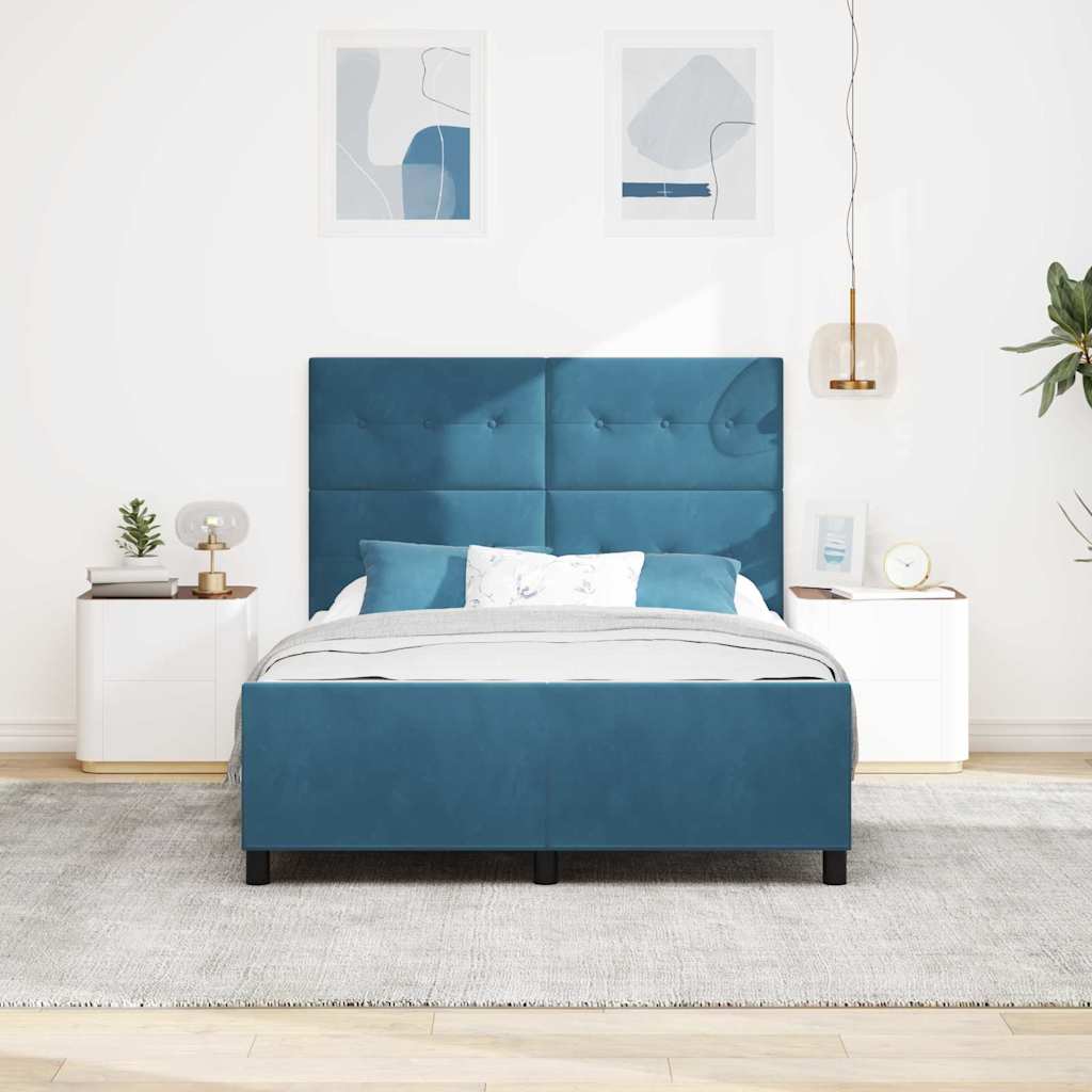 Boxspringbed met hoofdeinde Donkerblauw 160 x 200 cm Fluweel – afbeelding 3