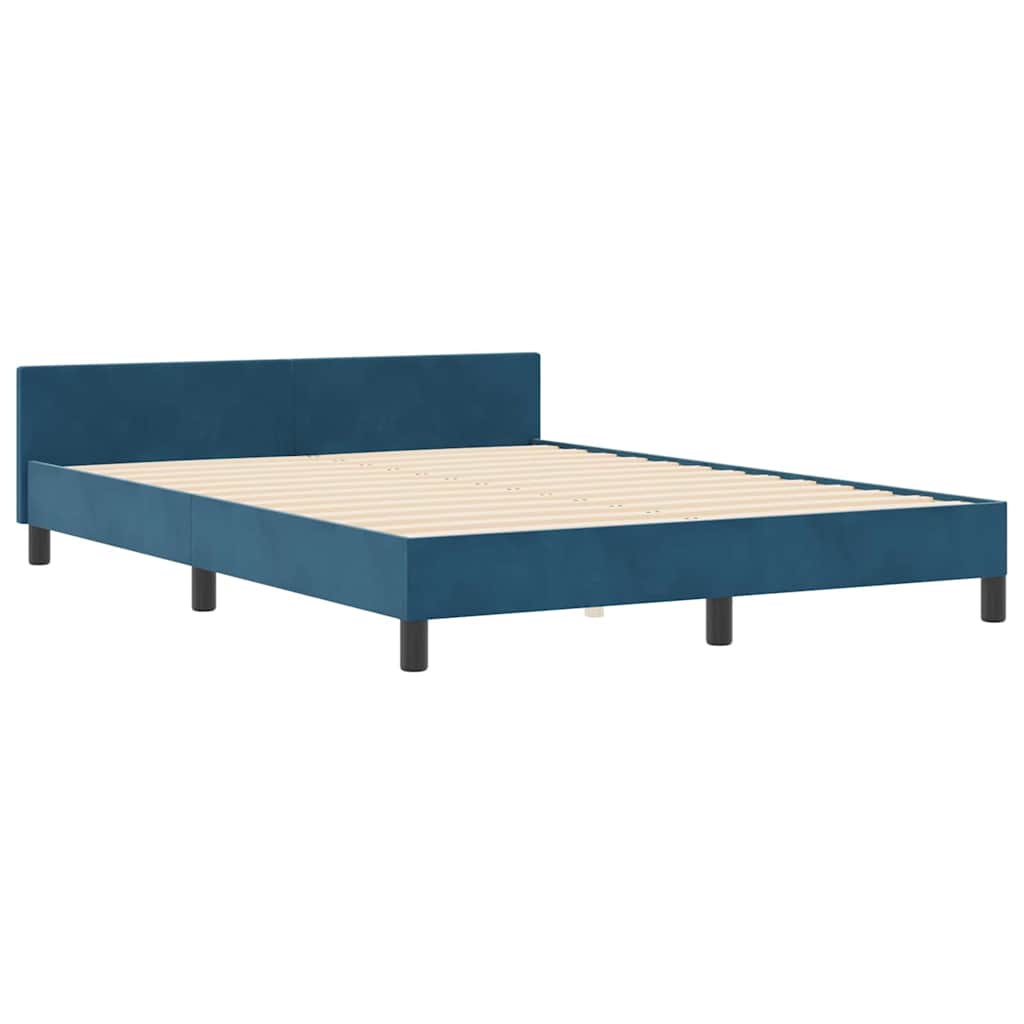 Boxspringbed met hoofdeinde Donkerblauw 160 x 200 cm Fluweel – afbeelding 4