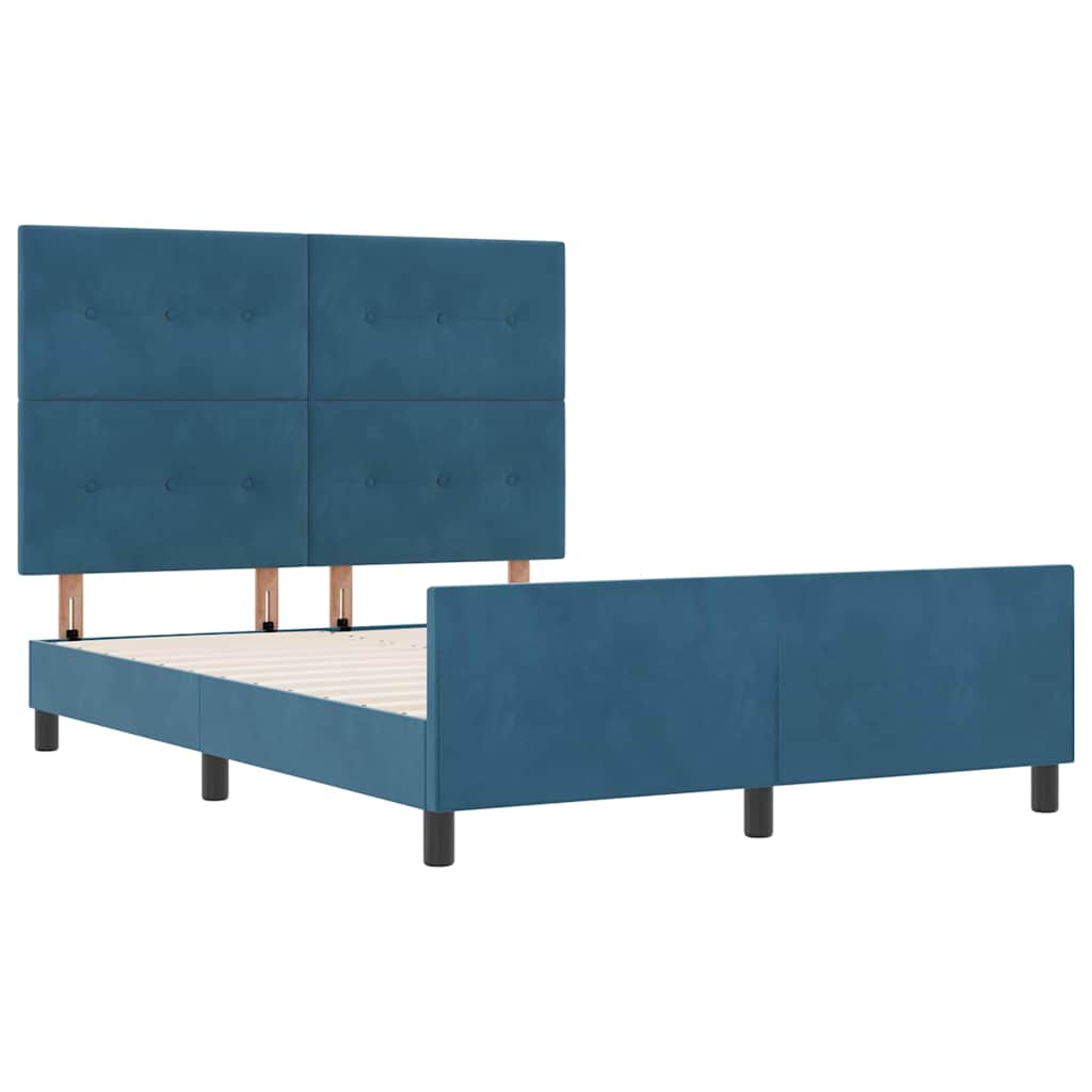 Boxspringbed met hoofdeinde Donkerblauw 160 x 200 cm Fluweel – afbeelding 5