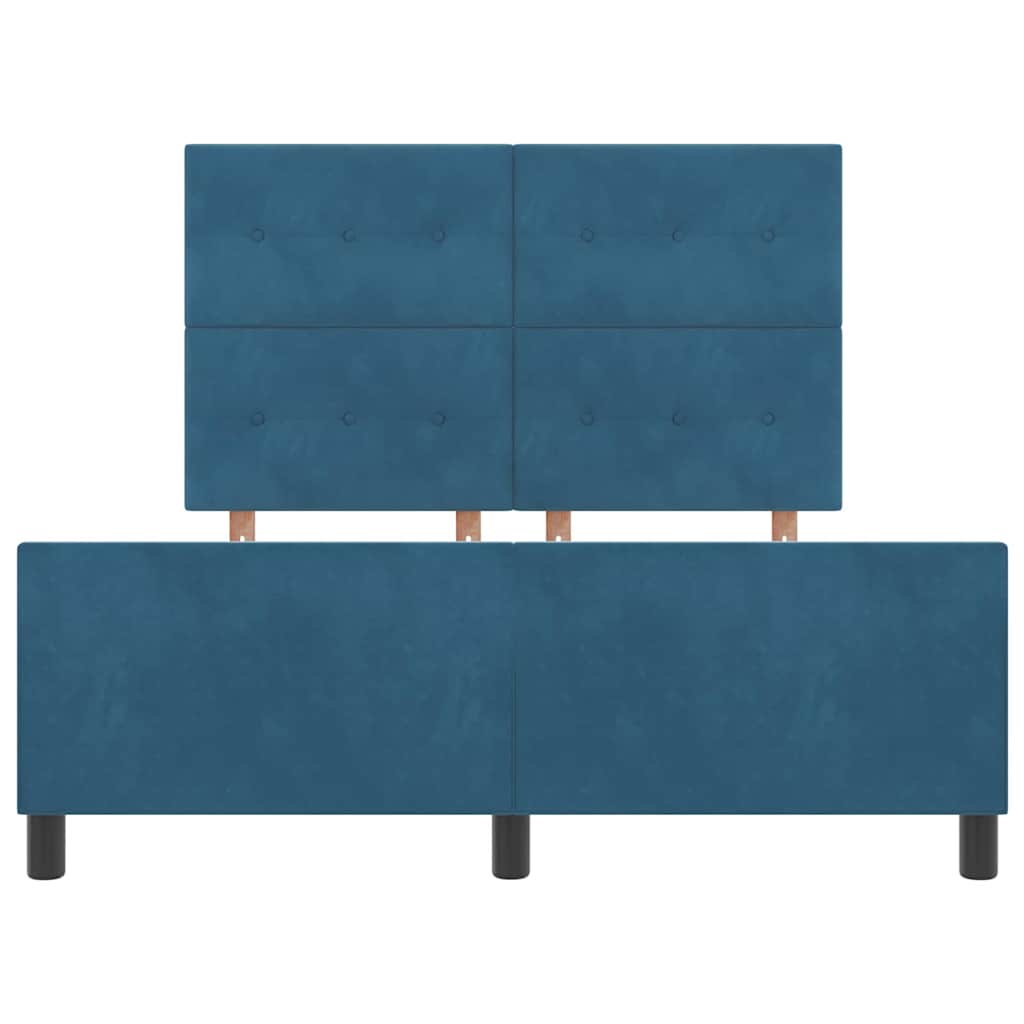 Boxspringbed met hoofdeinde Donkerblauw 160 x 200 cm Fluweel – afbeelding 7