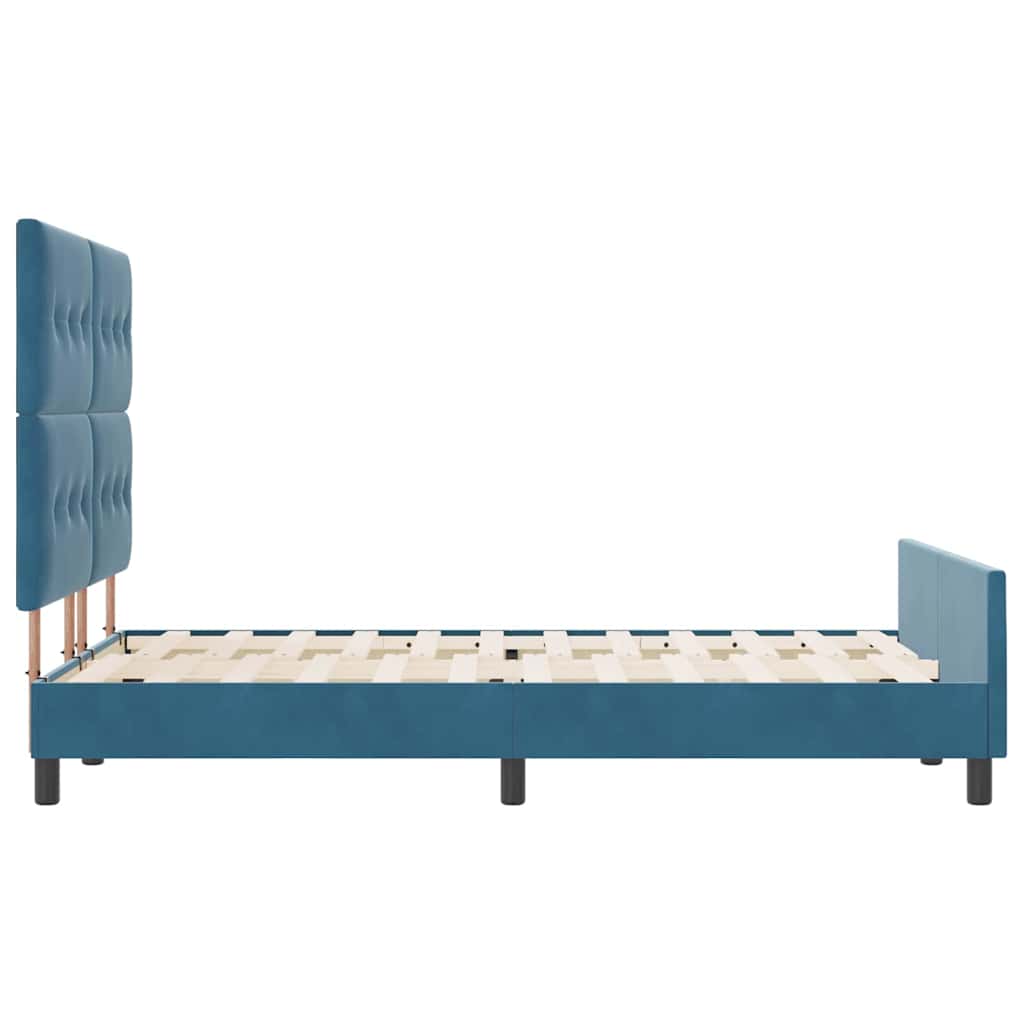 Boxspringbed met hoofdeinde Donkerblauw 160 x 200 cm Fluweel – afbeelding 8