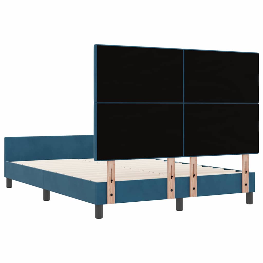 Boxspringbed met hoofdeinde Donkerblauw 160 x 200 cm Fluweel – afbeelding 9