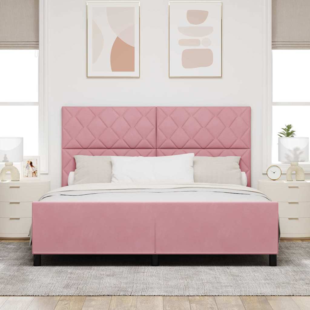 Boxspringbed met hoofdeinde Roze 180 x 200 cm Fluweel – afbeelding 3