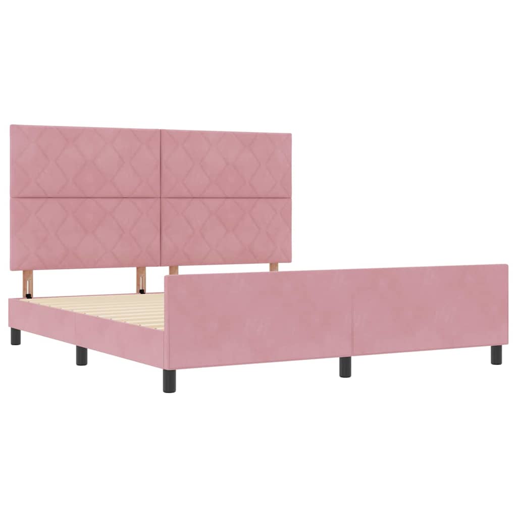 Boxspringbed met hoofdeinde Roze 180 x 200 cm Fluweel – afbeelding 5