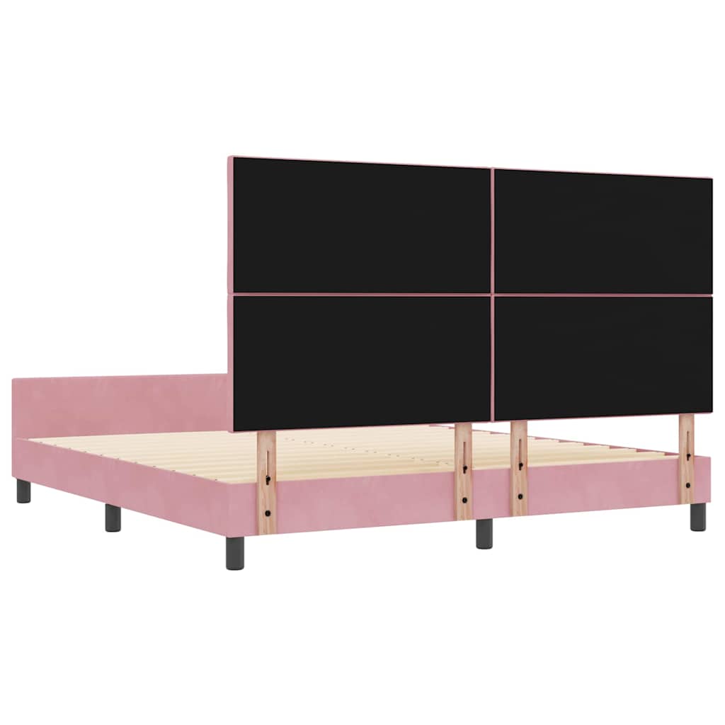 Boxspringbed met hoofdeinde Roze 180 x 200 cm Fluweel – afbeelding 9