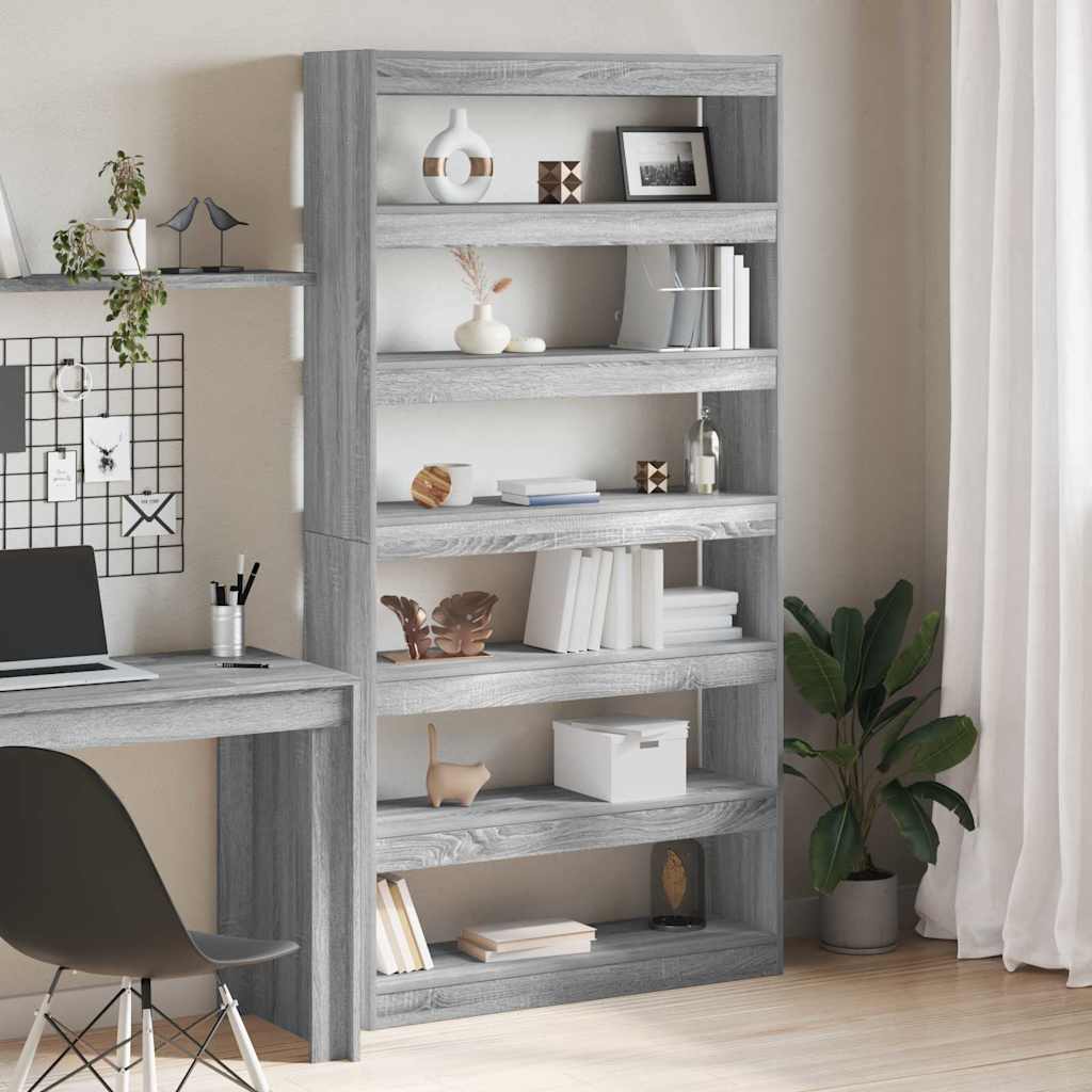 Boekenkast Grijs Sonoma 100 x 30 x 198 cm Bewerkt hout