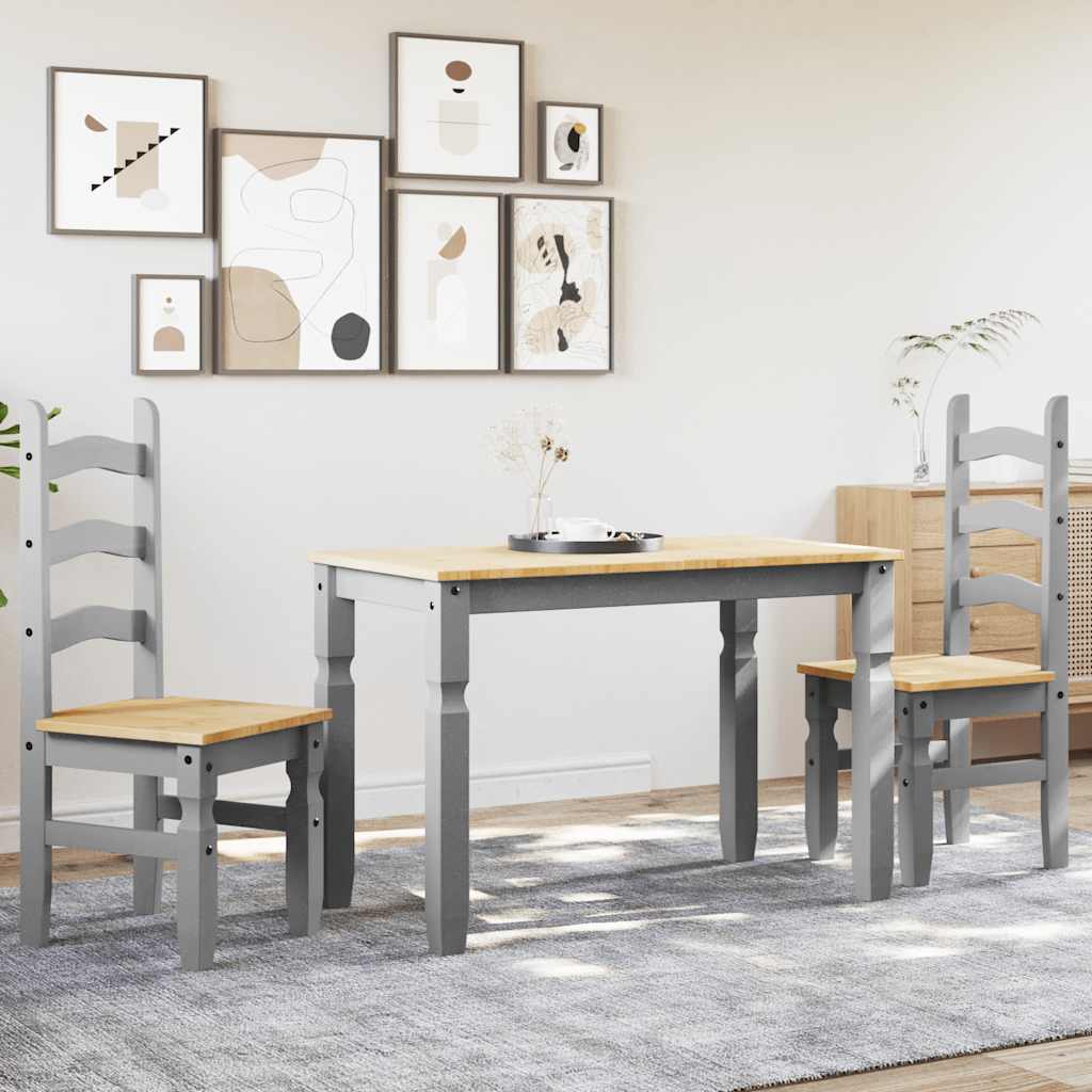 3-delige Eetset PANAMA massief grenenhout grijs – afbeelding 3