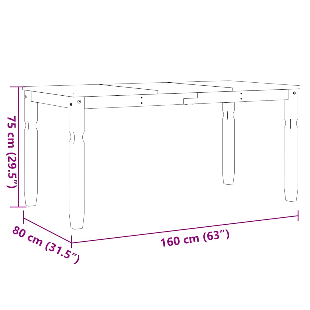 3-delige Eetset PANAMA massief grenenhout grijs – afbeelding 12