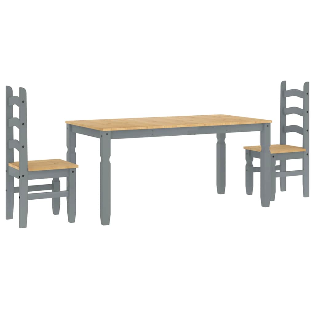 3-delige Eetset PANAMA massief grenenhout grijs – afbeelding 2
