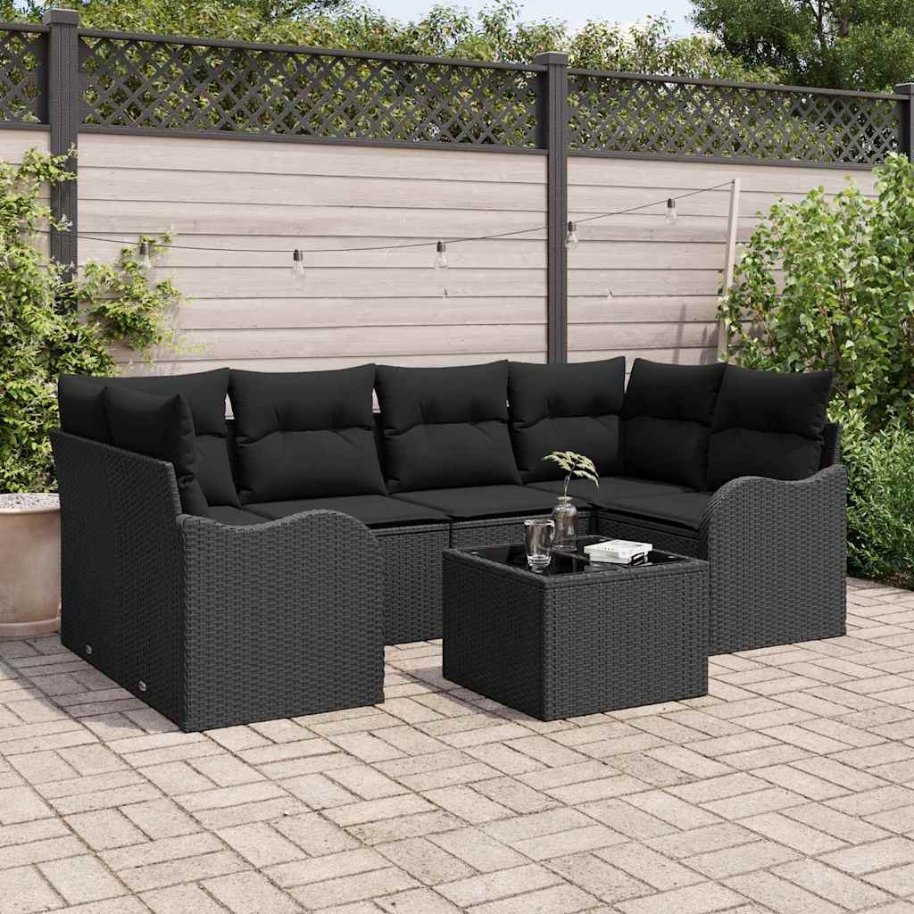 Tuin Sofa Set Zwart 55 x 55 x 37 cm poly rattan