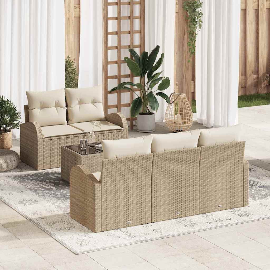 Tuin Sofa Set Beige 55 x 55 x 37 cm poly rattan