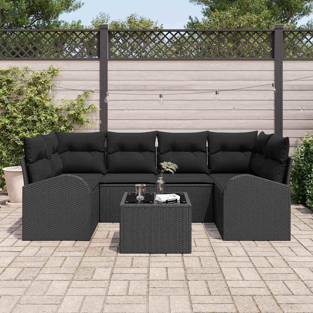 Tuin Sofa Set Zwart 55 x 55 x 37 cm poly rattan