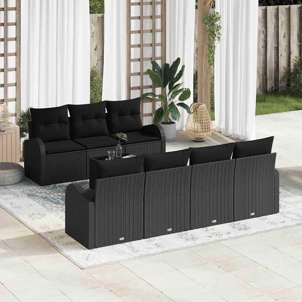 Tuin Sofa Set Zwart 55 x 55 x 37 cm poly rattan