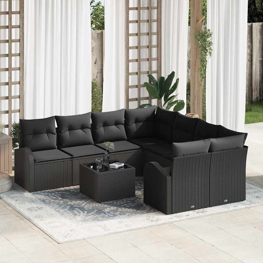 Tuin Sofa Set Zwart 55 x 55 x 37 cm poly rattan