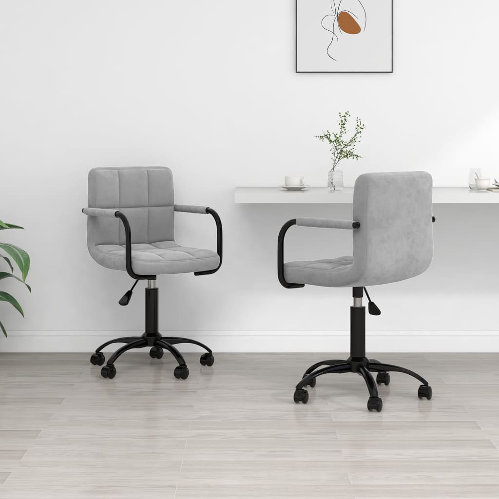 Eetkamerstoelen draaibaar 2 st fluweel lichtgrijs