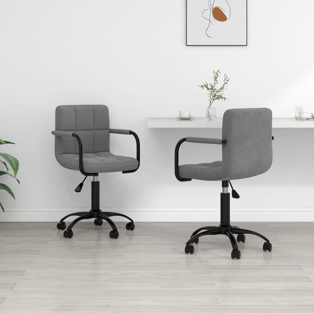 Eetkamerstoelen draaibaar 2 st fluweel donkergrijs – afbeelding 1