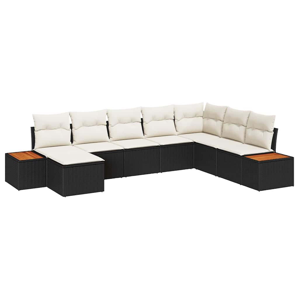 Tuinbankenset 8 st Zwart Poly riet – afbeelding 2