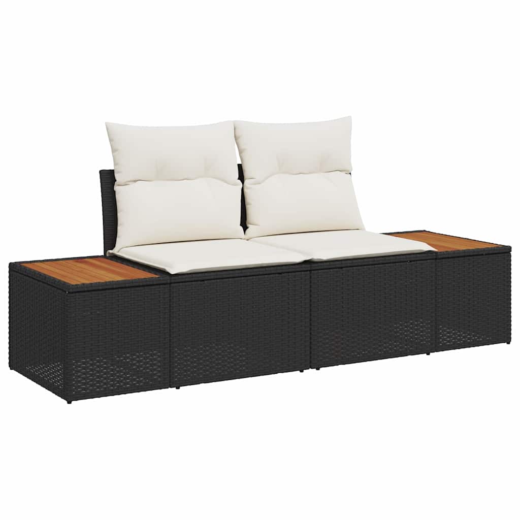 Tuinbankenset 8 st Zwart Poly riet – afbeelding 4
