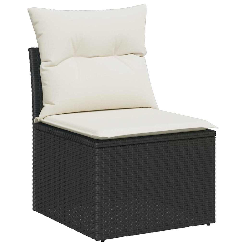 Tuin Sofa Set 8 st Zwart poly rattan – afbeelding 5