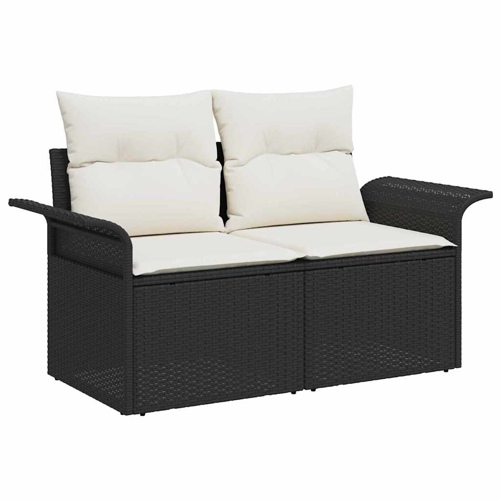 Tuin Sofa Set 5 st Zwart poly rattan – afbeelding 4