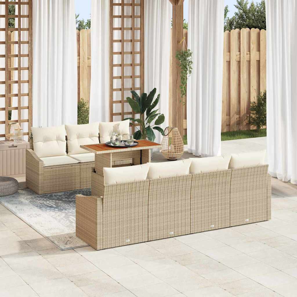 Tuinbankenset 8 st Beige en Crème