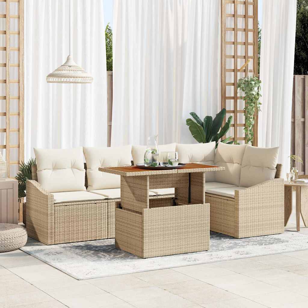 Tuinbankenset 6 st Beige en Crème