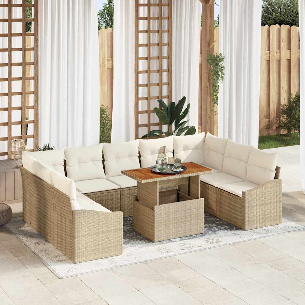 Tuinbankenset 10 st Beige en Crème
