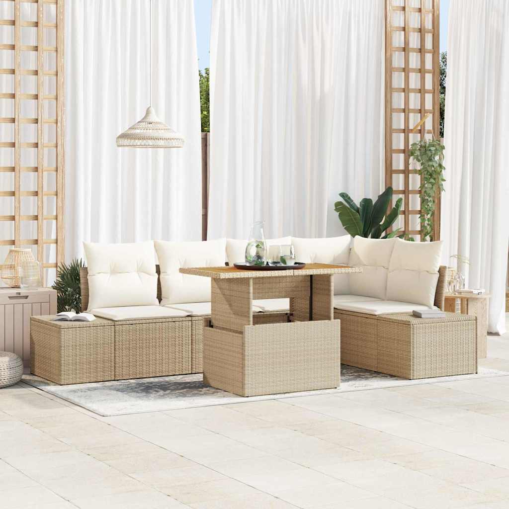 Tuinbankenset 6 st Beige en Crème