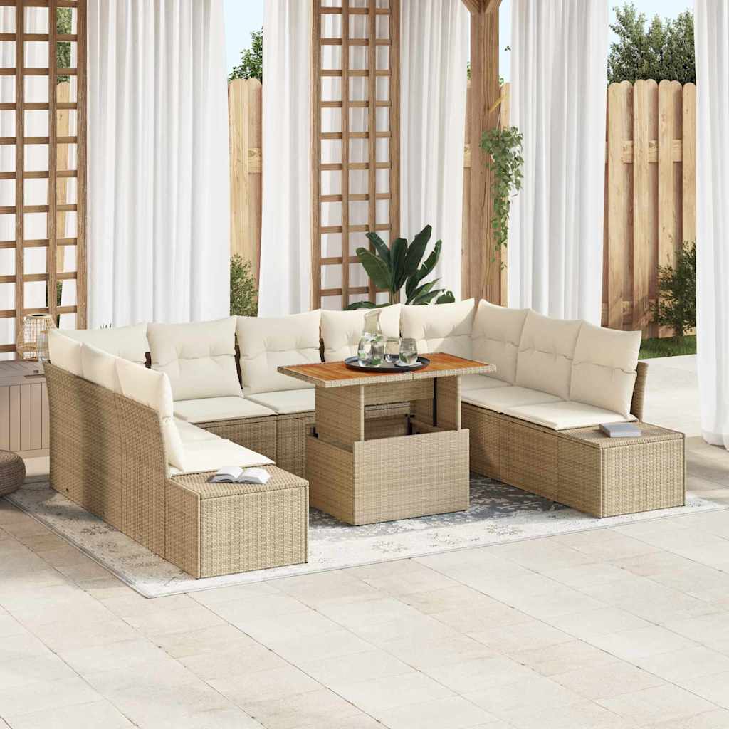 Tuinbankenset 10 st Beige en Crème
