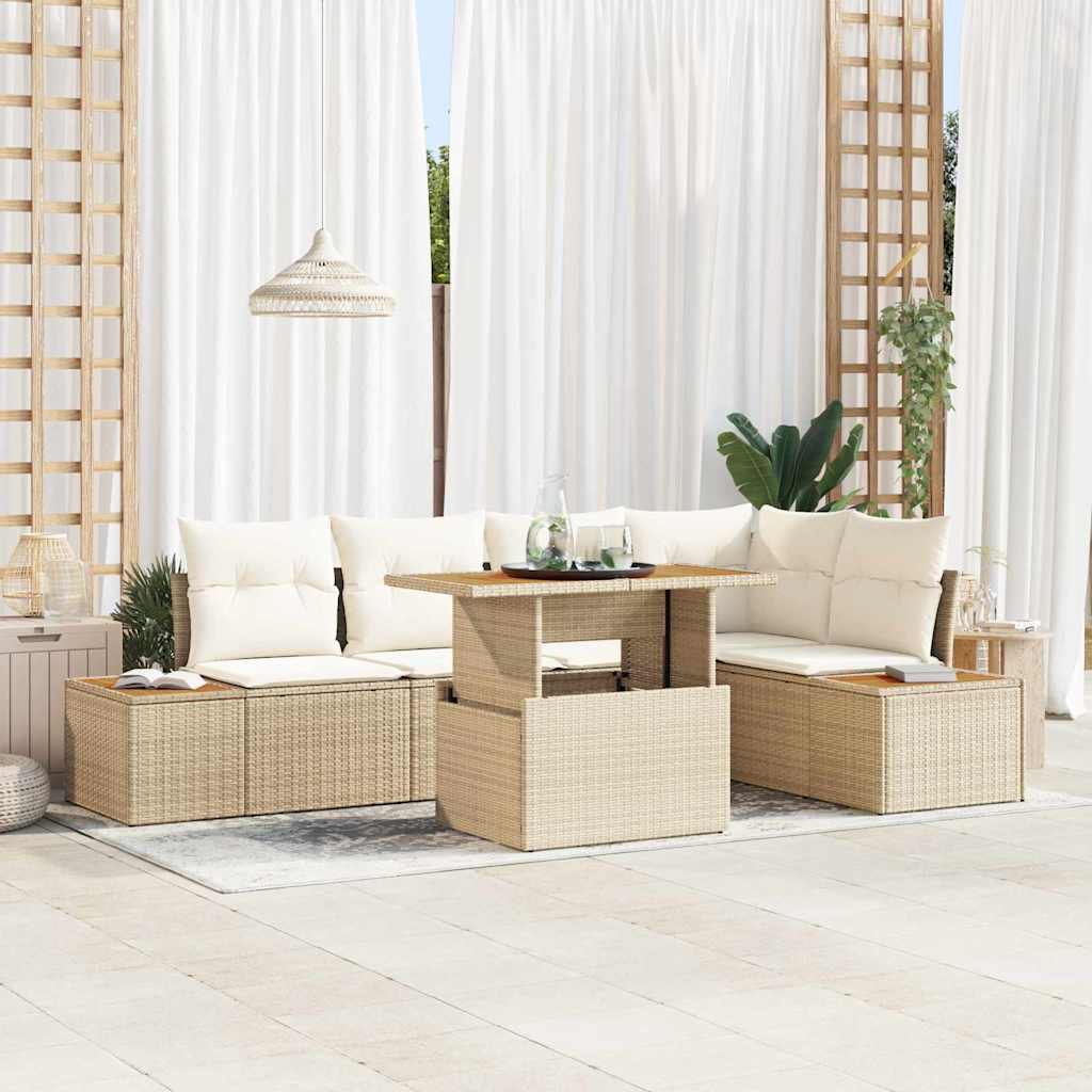 Tuinbankenset 6 st Beige