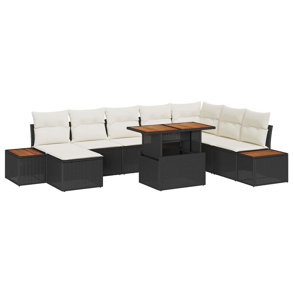 Tuinbankenset 9 st Zwart en Beige – afbeelding 2