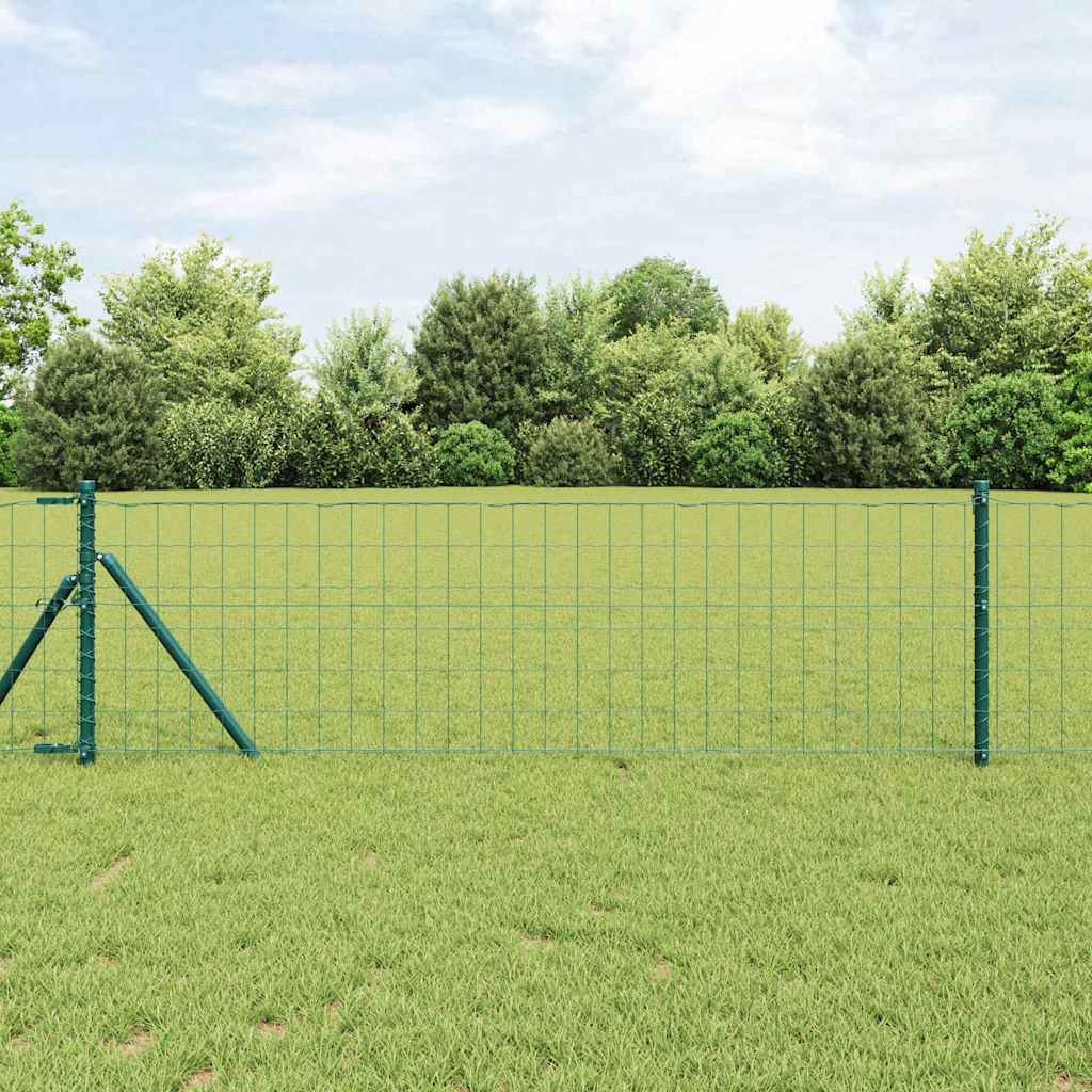 Hek met Paal Groen 0,4 x 25 m Staal en PVC