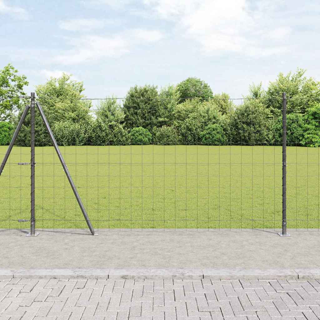 Hek met Paal Grijs 1,2 x 25 m Staal