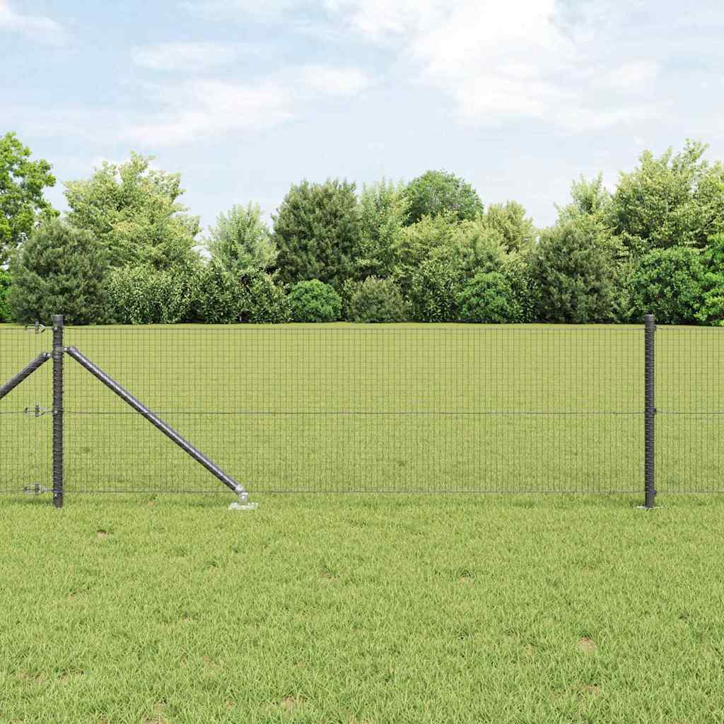 Gecombineerd draadhek met spikes Staal en PVC Grijs Mesh