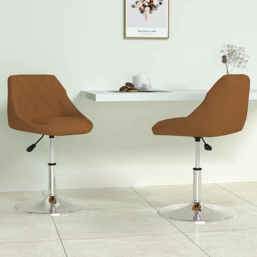 Eetkamerstoelen draaibaar 2 st fluweel bruin – afbeelding 1